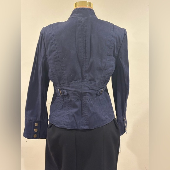Tommy Hilfiger Blue Jean Military Jacket Brass 6 Buttons Sz XL/XG Extra Large. - Picture 2 of 16